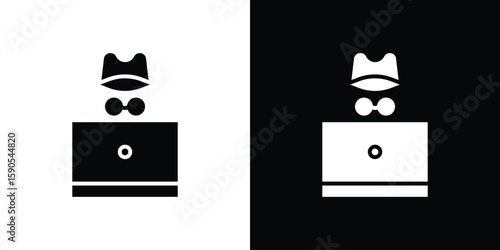 Hacker icon vector, filled flat sign, solid pictogram. Symbol, logo illustration.