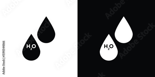 H2o icon vector, filled flat sign, solid pictogram. Symbol, logo illustration.