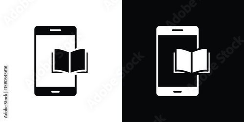Ebook icon vector, filled flat sign, solid pictogram. Symbol, logo illustration.