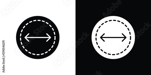 Diameter icon vector, filled flat sign, solid pictogram. Symbol, logo illustration.