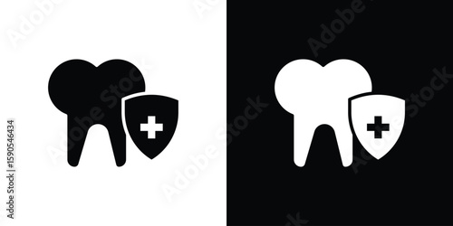 Dental insurance icon vector, filled flat sign, solid pictogram. Symbol, logo illustration.