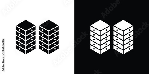 Data center icon vector, filled flat sign, solid pictogram. Symbol, logo illustration.