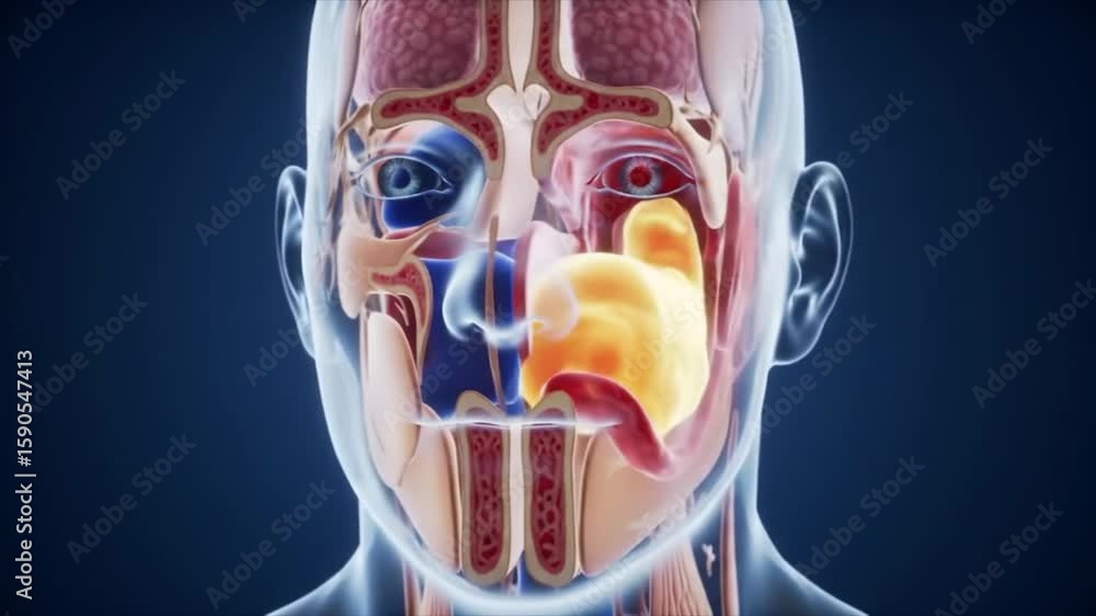 Sinuses Animation Medical animation of acute sinusitis showing inflamed and blocked sinus ...