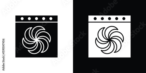 Convection turbofan stove icon vector, filled flat sign, solid pictogram. Symbol, logo illustration.