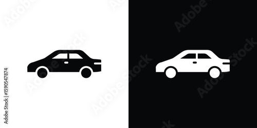 Compact car icon vector, filled flat sign, solid pictogram. Symbol, logo illustration.