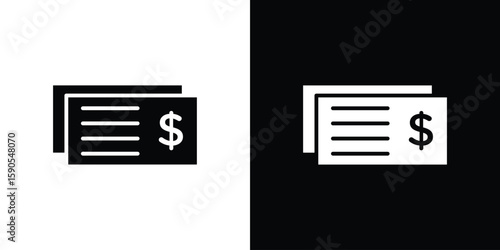 Cheque icon vector, filled flat sign, solid pictogram. Symbol, logo illustration.