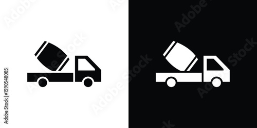Cement truck icon vector, filled flat sign, solid pictogram. Symbol, logo illustration.