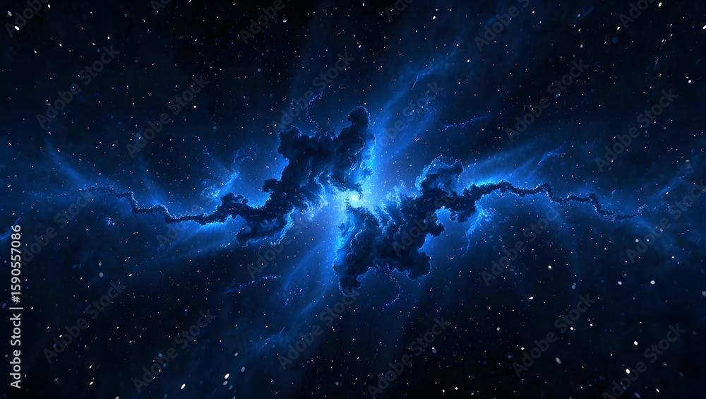 Obraz premium Blue Nebula Space Cloud Cosmic Dust Star Formation Galaxy