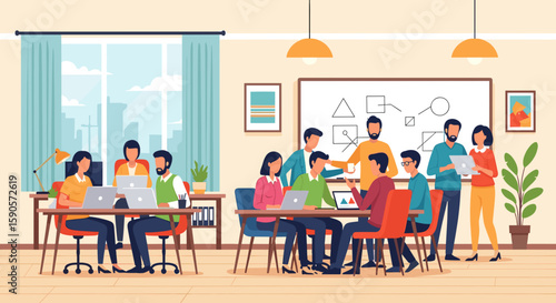 Illustrative image of a collaborative workspace, perfect for website banners, blog posts, or presentations on teamwork and productivity.