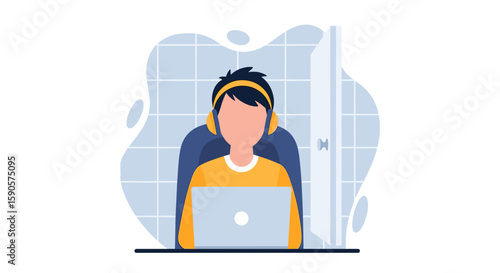 Person working on laptop, ideal for websites, blogs, or social media posts about remote work, online learning, or freelancing.