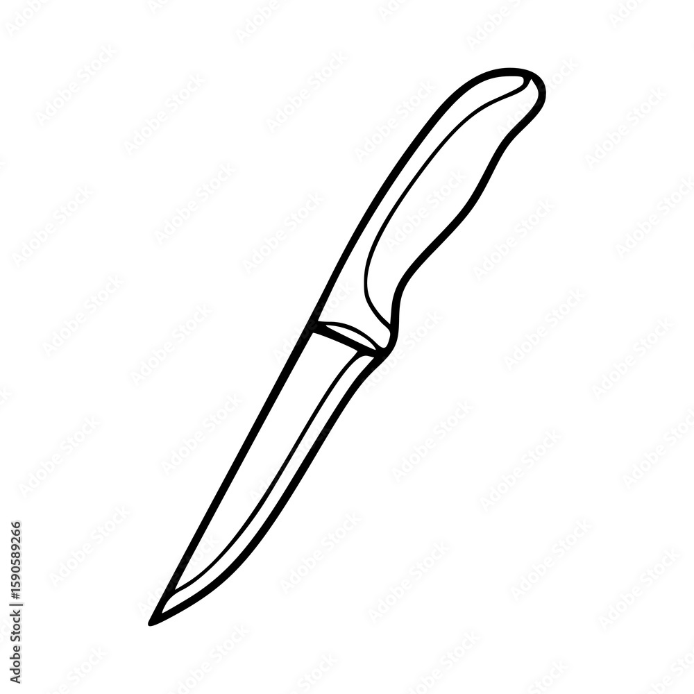Obraz premium minimalist kitchen knife illustration