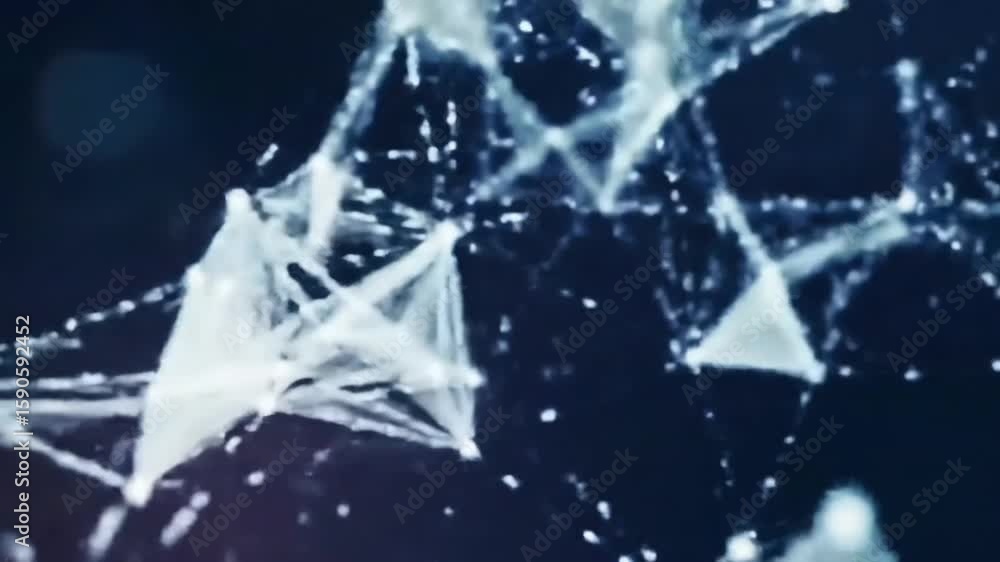 Dynamic abstract animation of points moving through space, creating futuristic virtual world patterns. Smooth, fluid motion with a sleek digital aesthetic—perfect for sci-fi, tech, and VR themes.

