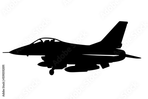 Silhouette of a Fighter Jet in Flight