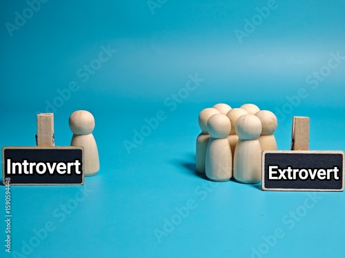 Tableau sur toile different introvert and extrovert concept photo