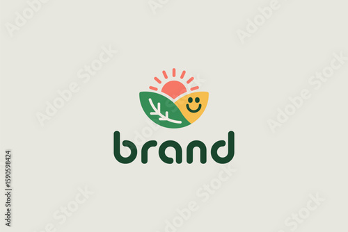 Happy Nature Logo – Eco-Friendly, Organic & Playful Brand Identity. This cheerful and modern logo design blends elements of nature, joy, and sustainability into one cohesive mark.