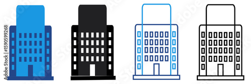 The building icon of an office, hospital, clinic, or public building is designed to convey messages quickly and clearly in various media services, and location information.	
