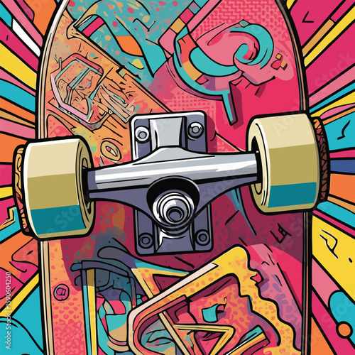 Riding a skateboard freely.eps