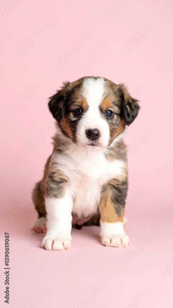 Fototapeta premium Adorable Danish-Swedish Farmdog Puppy Portraits, Generated image