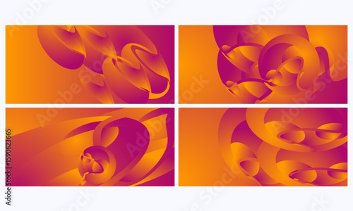 Set of abstract backgrounds in the form of flowers