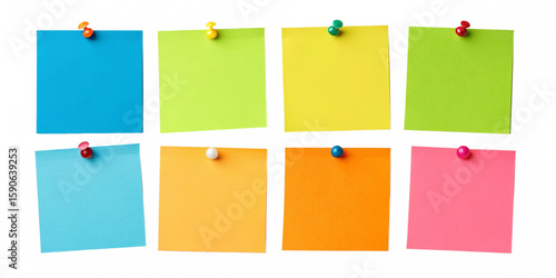Colorful Pinned Sticky Notes PNG Set – Transparent Background, Office and School Stationery Bundle
Vibrant Sticky Note Collection – Isolated Transparent PNG for Planning, Reminder, Office Use