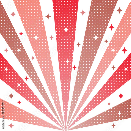 Concentration lines of glitter, cheerful and bright backgrounds, and pop backgrounds. Web graphics in red. / キラキラの集中線 元気で明るくポップな背景素材 赤