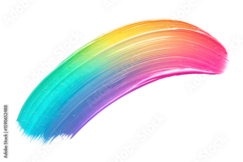 Vibrant rainbow brush stroke, colorful abstract paint streak