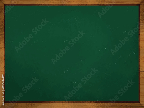 Empty green chalkboard in school classroom vector illustration. Chalkboard illustration