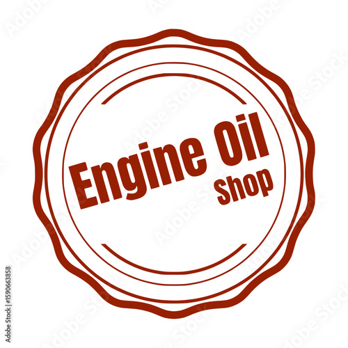 Brown engine oil shop illustration vector with circle design, engine oil vector 