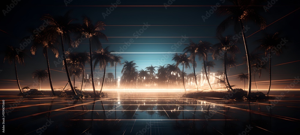 hawai Wireframe, photorealistic, cinematic,ai generative