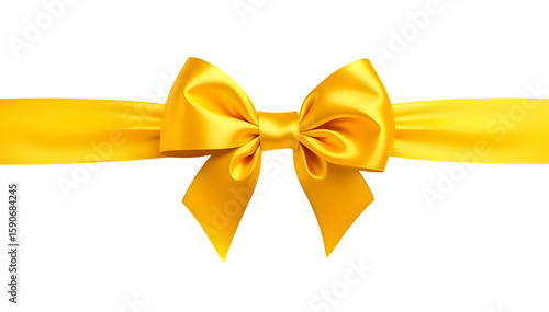 A shiny golden ribbon tied in a bow against a black background offering a touch of elegance and celebration