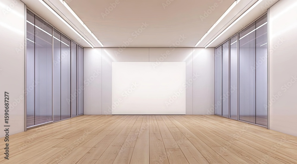 Fototapeta premium Empty modern room with glass walls