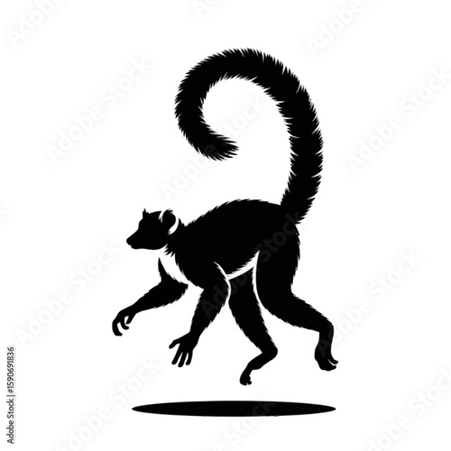 Ring Tailed Lemur Leaping primate animal