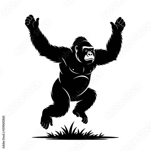 Swinging Gorilla Silhouette primate animal