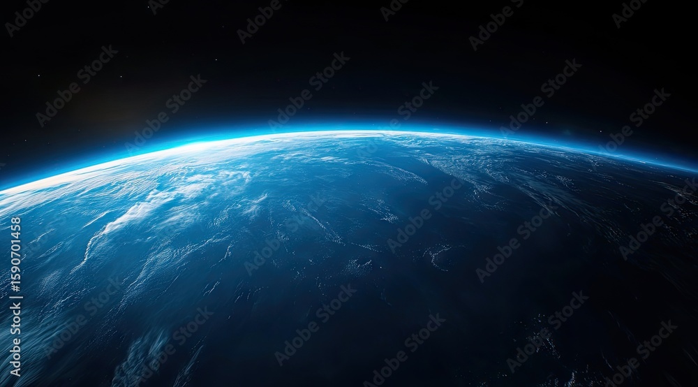 Obraz premium Earth from space, vibrant blue