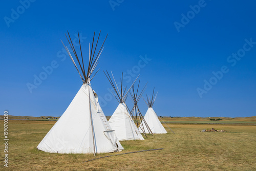 Native american indian tent village replica