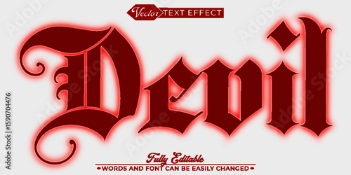  Dark and Sinister Devil Evil Horror Vector Editable Text Effect Template