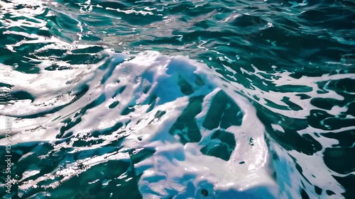 Dynamic ocean waves crashing with white foam in high resolution closeup sequence