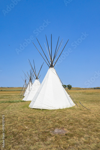 Native american indian tent village replica