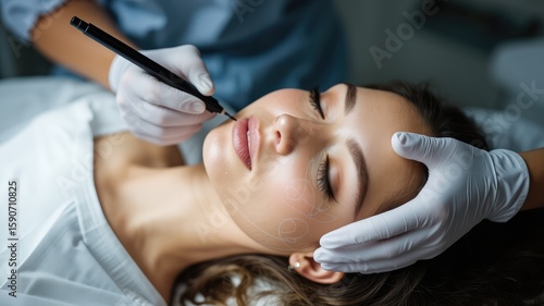 Plastic surgery, beauty treatment, Facial Plastic Surgery in Progress, Face surgery for women 