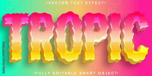  Exotic Tropical Summer Beach Sun Sea Paradise Style Design Vector Fully Editable Smart Object Text Effect