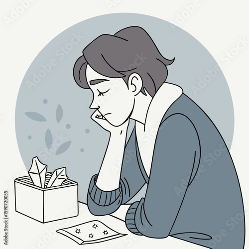 Worried man weeping 
