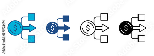 Financial Guide Icon Set With Multiple Styles. Vector Illustration