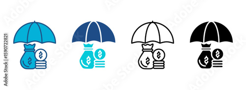 Protection Icon Set With Multiple Styles. Vector Illustration