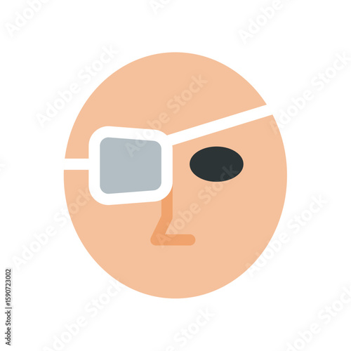 eye patch wearing simple flat icon illustration