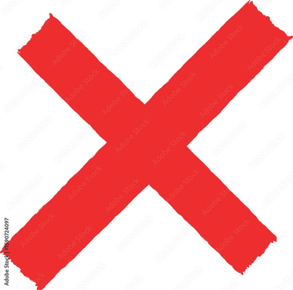 Obraz premium Reject Sign Icon – Minimal Cross Mark or Cancel Symbol in Outline Vector Style