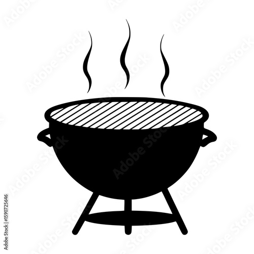 Grill Icon - BBQ Charcoal Grill Vector