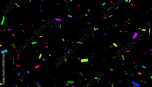 Colorful confetti party popper explosion and falling down.
