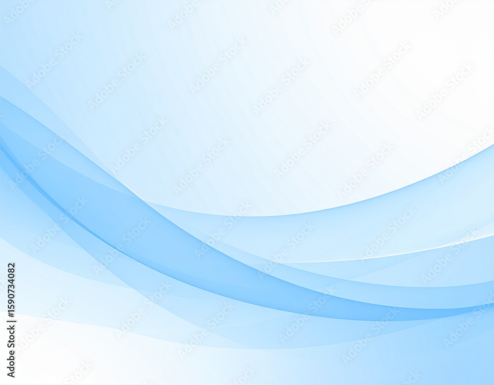 Light Blue Transparent Waves on White Light Blue Transparent Waves on White