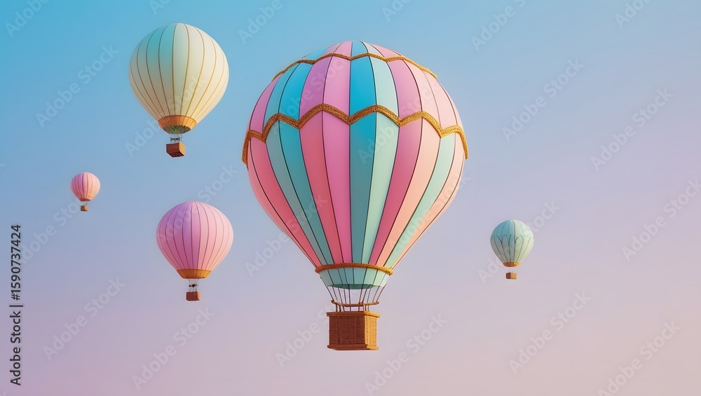 Fototapeta premium Creative Concept: Pastel Balloon of Pens and Pencils