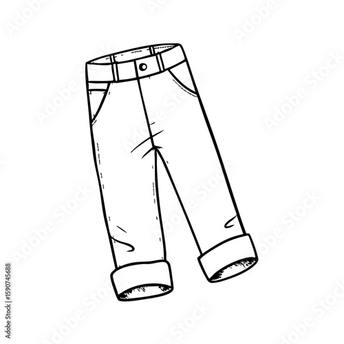 Chinos pants in chalk style with rolled cuffs and front pockets  